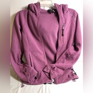 Bench Fleece Women’s Hooded Full Zip Fitted Jacket Plum Colour Size  XS